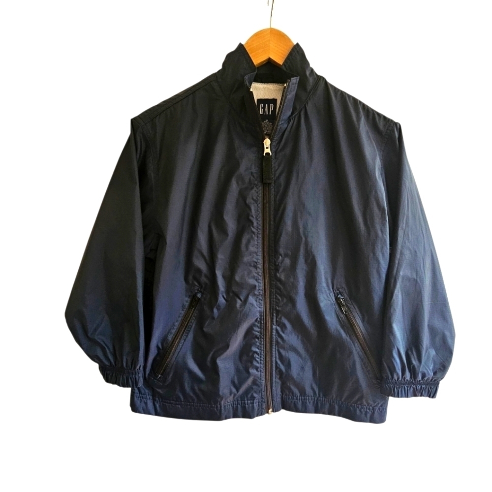 Vintage GAP Navy Blue Windbreaker Jacket - Size M - Great King - See Measurement